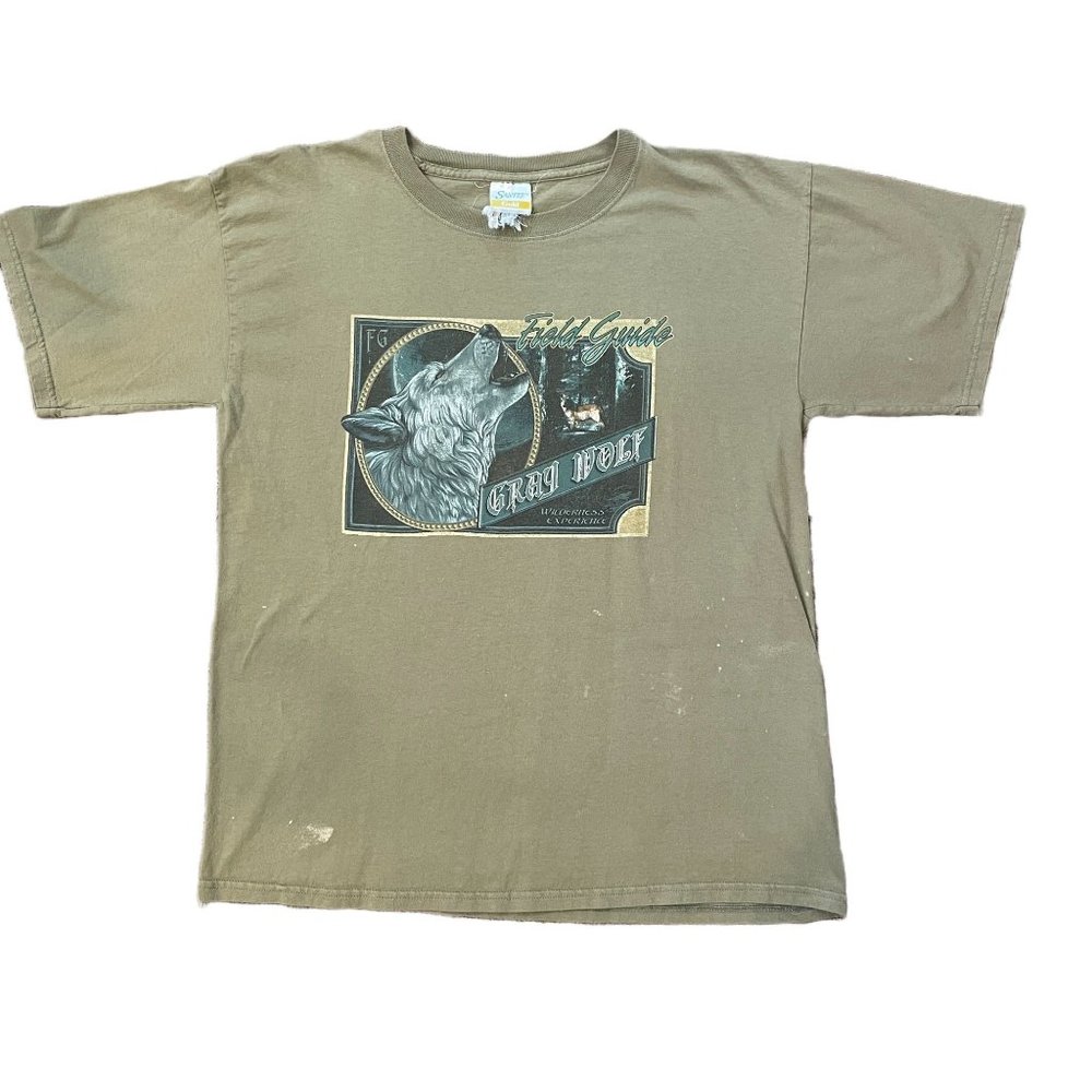 Vintage Rare Grey Wolf Nature Animal Shirt Santee L Howling
